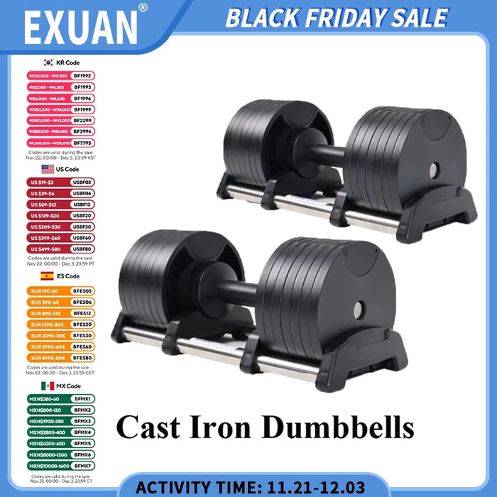 16KG Cast Iron Dumbbells For  Men's Strength Fitness